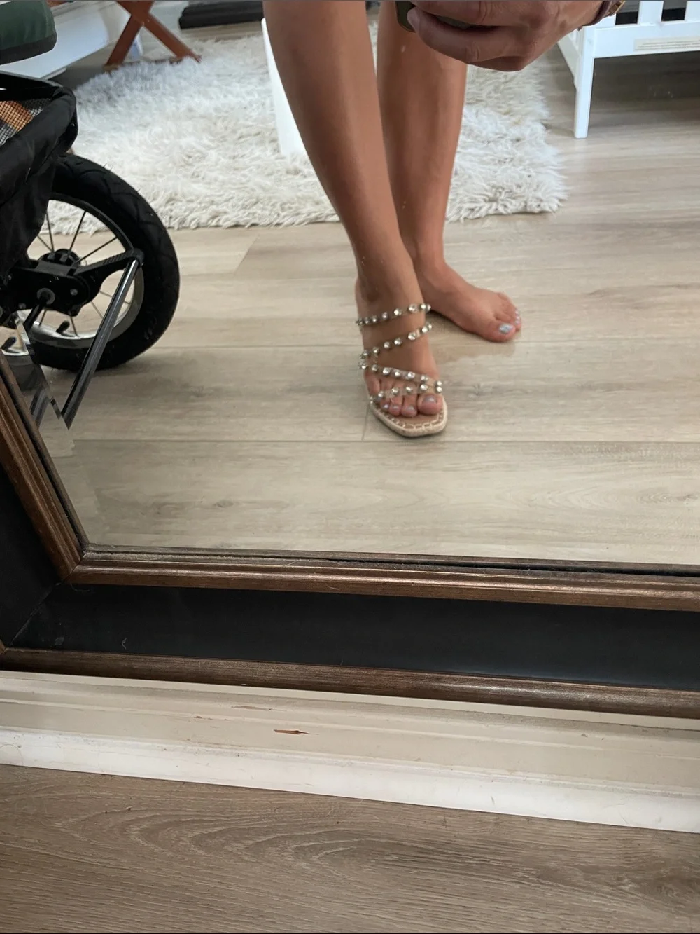 STEVEN by Steve Madden Clear Crystal-Strap Espadrille Wedge Sandals in Natural